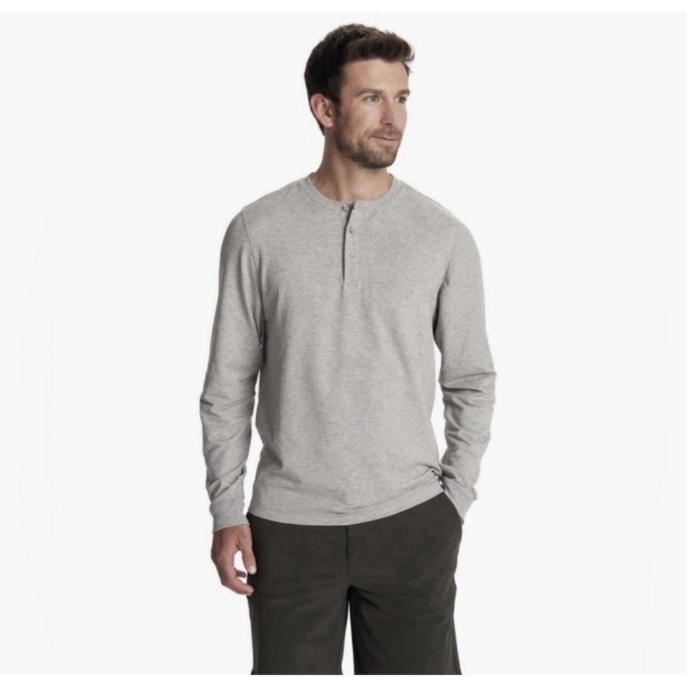 Patagonia Outdoor Long Sleeve Pullover Henley Shirt Gray Mens Size Large